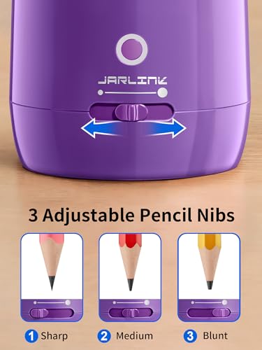 JARLINK Automatic Electric Pencil Sharpener, Rechargeable - color: Purple