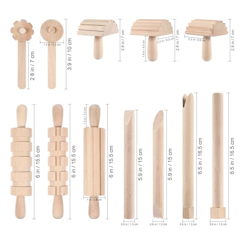 Toddmomy Wooden Clay Tool Set for Kids Toddlers, Clay Molding Tools for Pottery, Ceramics and Modeling Dough, Beginner-Friendly Art and Crafts Activities