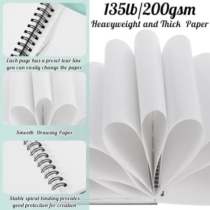 7.6 × 10In Marker Sketchbook, 200gsm Double-Sided Bleedproof Marker Paper | 30 Sheets Acid-Free Smooth Paper, Spiral Bound & Tear Line, Lays Flat for Markers, Pens - size: 7.6×10 Inch (1 pack)