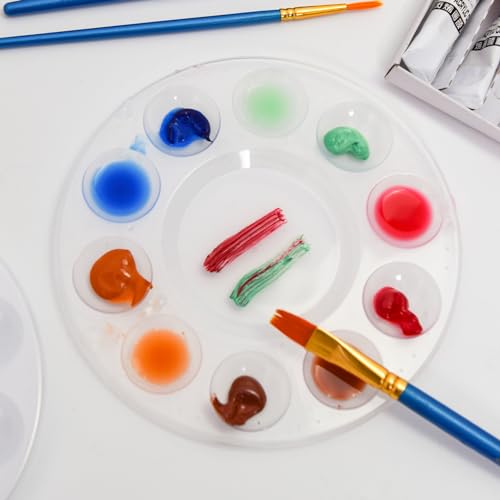 12Pcs Clear Paint Tray Palettes,Plastic Paint Pallets for Kids to Paints | Paint Trays for Students,Painting on School Project or Art Class - color: 12psclear