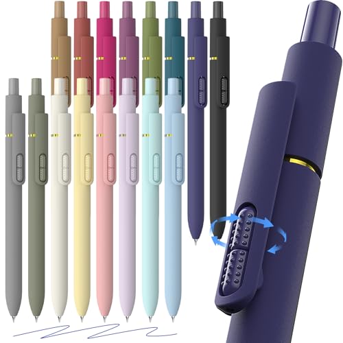 16 Pack Blue Gel Pens with Fidget, 0.7mm Blue Ink Quick-Drying - color: Morandi + Vintage Blue Ink-16Pcs