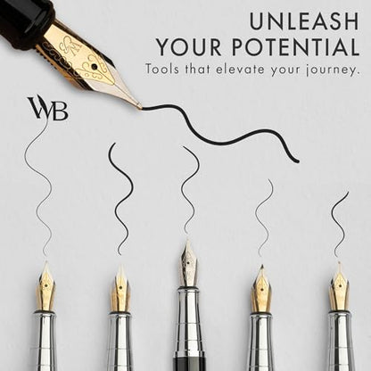Wordsworth & Black Luxury Fountain Pen Set for Writing,6 Nibs,Silver Chrome - color: Silver Chrome