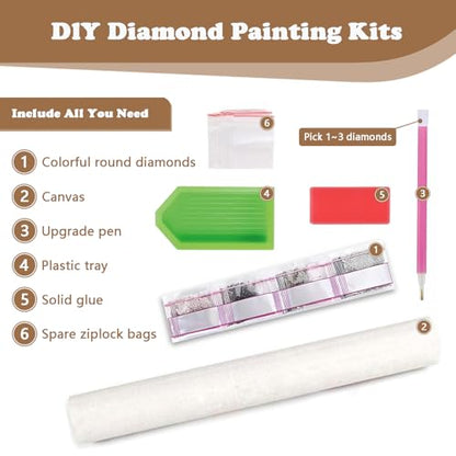 Christmas Night Castle Diamond Art Kits for Adults, 5D Diamond Painting Kit - color: CM057
