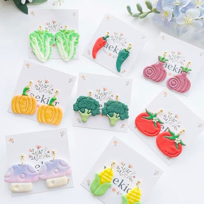 13 Pcs Vegetable Polymer Clay Cutters - Miniature Food Shape Jewelry Making Tools for Earrings, Charms & DIY Crafts, Soft Clay Molds - color: 2G color