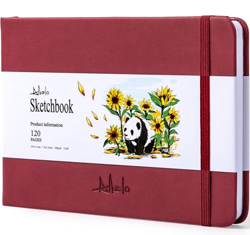 Sketchbook for Drawing, 120 Pages Sketch Book, 122LB/180GSM Thick Paper - color: Red, size: Small(7.5×5.3INCH)