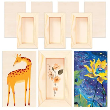 FSWCCK 10 Pack 3 x 5 inch Wood Panel Boards, Unfinished Wood Canvas Panels for Crafts, Painting Canvas, DIY Art Projects, Pouring, Arts Use with Oils, Acrylics - size: 3"X 5" 10 Pack
