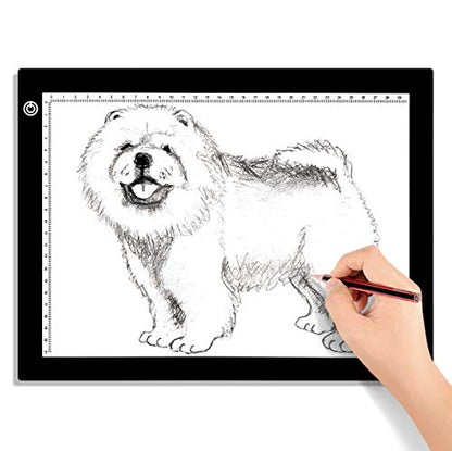 Big Sale ! A4 LED Light Box for Tracing, 60 LEDs Light Pad with Scale Ultra-Thin Continuously Brightness Adjustment USB LED Copy Board for Tracing, Tattoo Drawing or X-ray Viewing. - style: A4