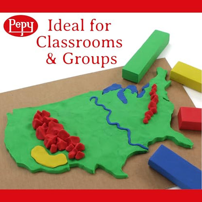 Pepy Reusable and Non-Drying Oil-Based Plasticine Modeling Clay, Primary Colors, 3 Pounds, Sulfur-Free & Non-Toxic, Great for Kids, Beginners, and Artists, Perfect for Arts and Crafts Projects