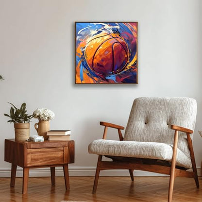 Reivworl Framed Basketball Paint by Numbers Kit for Adults Beginner 10×10 inch - color: 09-Basketball