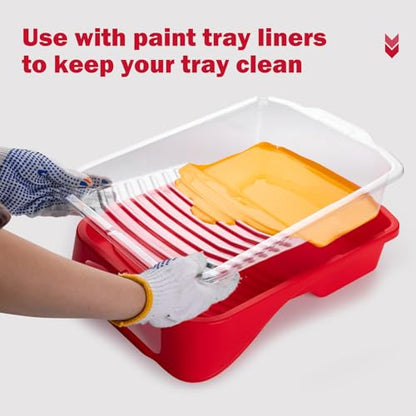 Mister Rui Paint Tray, 11 Pack, 9 Inch Paint Tray with 10 Liners | Sturdy Tray with Disposable Liners for Easy Cleanup. Ideal for Walls, Ceilings, DIY and Large Projects - size: 9 Inch, 11 Pack