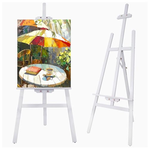 Adjustable Wooden Easel Stand for Painting&Display, White | Folding Art Easel for Display, Drawing, Wedding Sign and Poster, Suitable for Kids and Adults, Holds Up to 42" - style: White -1 Pack