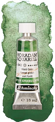 Schmincke - HORADAM® AQUARELL, Super Granulation, 14 942 006 Forest Green, 15 ml tube, very strong granulating colors, finest, super-granulating watercolors | 15 ml - color: 942 forest green, size: 0.51 Fl Oz (Pack of 1)