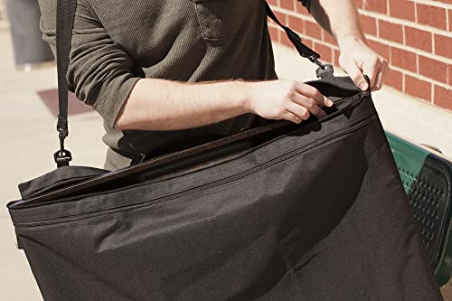 Soho Urban Artist Art Portfolio Case Artwork Tote Bag, Heavy Duty Nylon, 2 Zippered Pockets, Handle & Shoulder Strap LightWeight Large Capacity for Drawings, Posters, 23x31 Inches Black