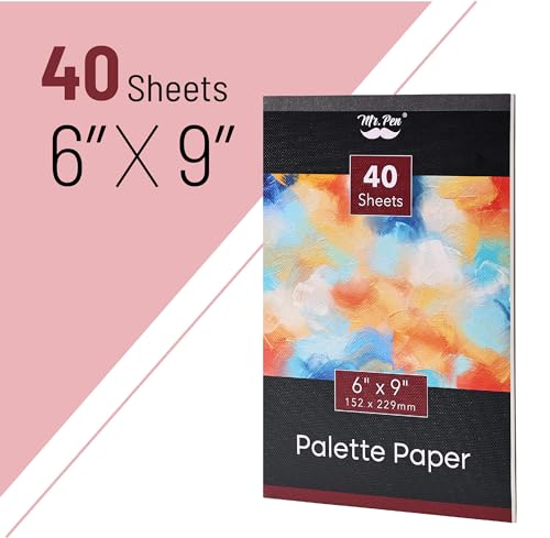Mr. Pen- Disposable Paint Palette Paper Paint Pad, 6" x 9", 40 Sheets - size: 6" x 9", 1 Pack