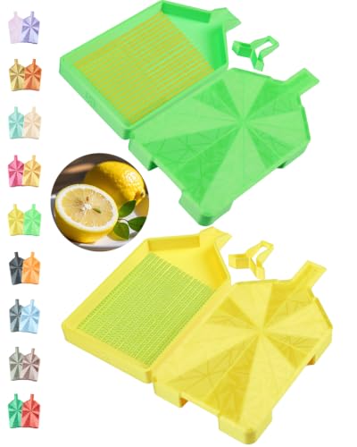 ForeverYoung Crystalline 2-Piece Diamond Art Trays with Lids, Sunlit Lemon | 2-Piece diamond painting trays keeps diamond art beads organized. Practical diamond painting accessories for projects. - color: Sunlit Lemon