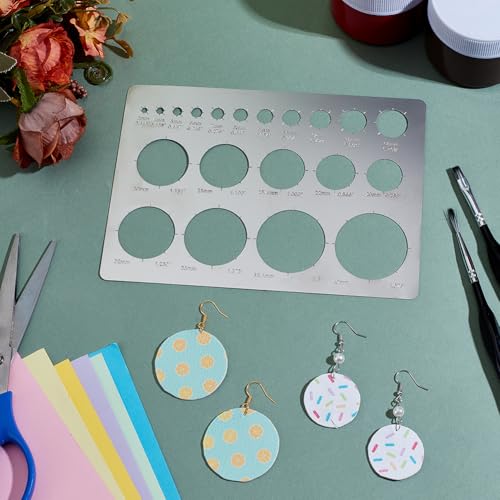 UNICRAFTALE 1Pcs Metal Circle Templates Circle Stencil for Drawing Stainless Steel Painting Stencils Circles Ruler Round Circles Tracers Stencil Templates Tool for Carving Drafting - style: Circle
