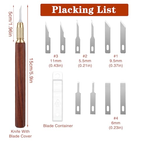 11 PCS Exacto Knifes Set, 1 Craft Knife and 10 SK5 Steel Knife Blades & Storage Case, Exacto Blades Sets for Crafting, Modeling, Pumpkin Carving, DIY Artwork