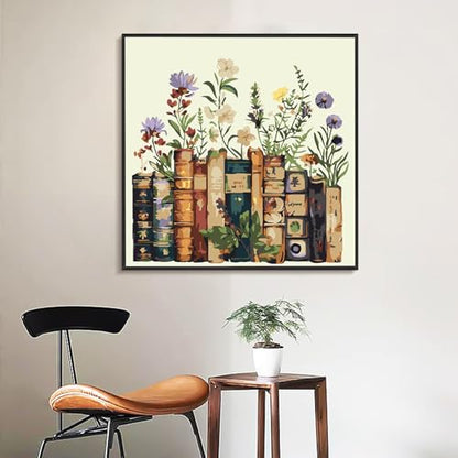 Yezavesu Book Framed Paint by Numbers Kit for Adults 10x 10 inch, Flowers - color: YOP0216, size: 10x10 Inch