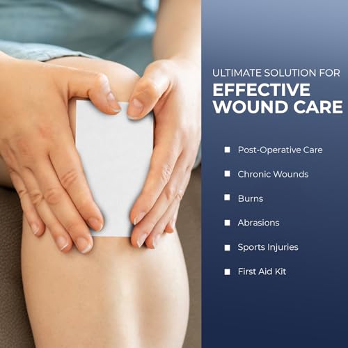 MED PRIDE Sterile Nonstick Pads for Wound Care, Absorbent Non-Adherent, Painless Removal, Individually Wrapped (3x8 Inch (Pack of 50)) - size: 3x8 Inch (Pack of 50)