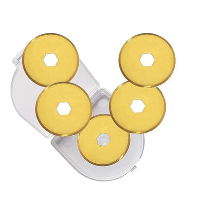 18mm Rotary Cutter Blades 5-Pack Replacement Blades Fits Fiskars, OLFA for Quilting Scrapbooking Sewing Arts & Crafts Sharp and Durable Cutter Blade - color: Titanium Plating (18mm 5pcs)