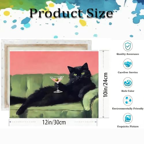 Cat Paint by Numbers Kit for Adults,Retro Paint by Number With Frame - color: paint by number-1009-2