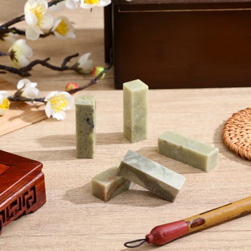 Uonlytech 5Pcs Stone Seal Carving Blanks, Engraved Seal Material for Stamp Making, Stone Carving Kit for Crafts and Decorative Art
