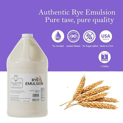 Collective Aromas Co. Rye Emulsion for Baking, Concentrated Rye Flavoring for Bread, Cookies, Cakes & Frosting, Heat-Stable Liquid, 1 Gallon 128 fl oz, Kosher, Made in USA - size: Rye - 1 Gallon (128 fl oz)