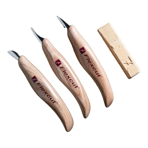 Flexcut Wood Carving Set | Detail Knife Set, with Mini-Pelican, Carving, and Detail Knife | 1095 High Carbon Steel Blades | KN400 | Made in the U.S.A - style: Detail Knife Set