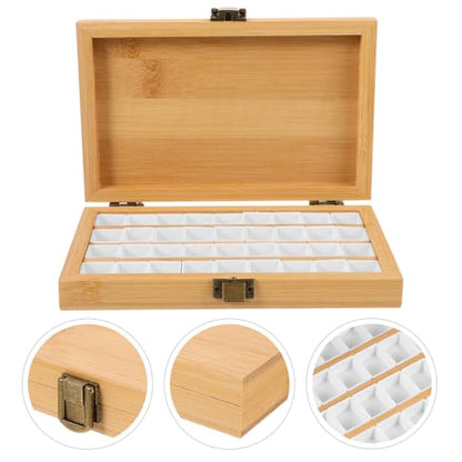 Watercolor Paint Palette Set 36 Empty Half Pans 4x6 Inch Wooden Travel Box Case for Acrylic Gouache Painting Amateur Hobbyists Painting Artists Lovers Back to School Supplies