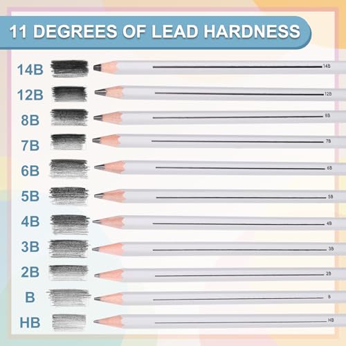 PATIKIL 2B Graphite Pencils for Drawing, 12Pcs Sketching Pencils Wood Supplies Set Break-Resistant Lead with Built-in Sharpening Area for Painting Sketching Artist Design - style: 2B