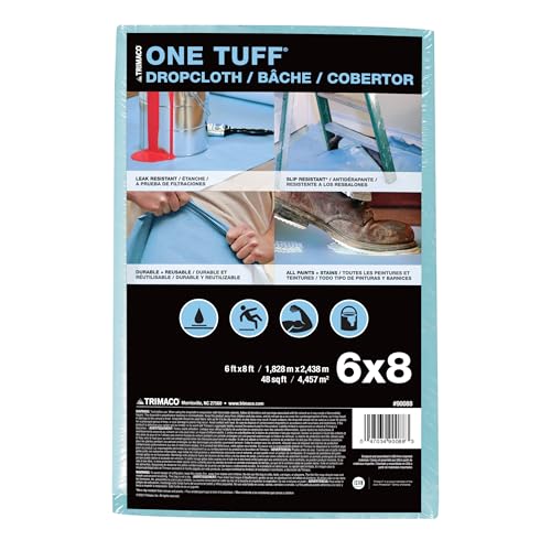 Trimaco One Tuff Dropcloth, 6-feet x 8-feet - size: 6' x 8'