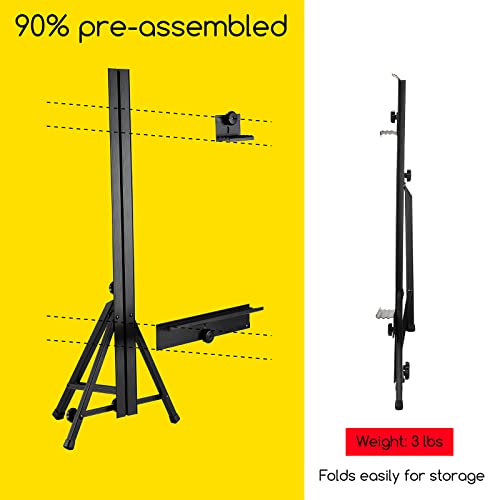 MEEDEN Tabletop Easel Stand for Painting: Aluminum Art Painting Easel | Portable Paint Easel for Canvas Painting - Desk Tripod Easel for Adult, Beginner, Artist, Hold Canvas up to 24'' - size: 34" High