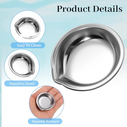 MBAIYO 18Pcs Small Round Paint Trays, Painting Color Palette Paint Mixing Cups 2-inch Stainless Steel Mini Watercolor with Mouth Palette for Modeling Mixing of Various Pigments