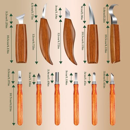 16Pcs Wood Carving Tool Kit with Whittling Knives & Cut-Resistant Gloves | 16Pcs Wood Carving Tool Kit, Whittling Hand Carving Knife Set with Cut-Resistant Gloves for DIY Crafts, Beginners & Adults