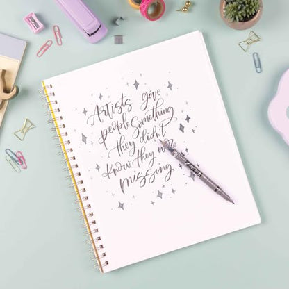 Tombow 82040 Fudenosuke Brush Pen, Twin Tip, Black/Gray Fudenosuke Brush Pen for Calligraphy and Art Drawings - style: Twin Tip