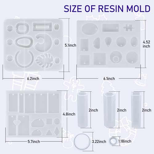 IGaiety Resin Jewelry Making Kit with Silicone Molds, 278PCS Starter Set - size: X-Jewelry Mold
