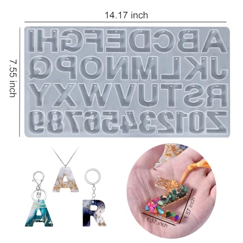 Alphabet Resin Mold with Hole, Uppercase Alphabet Mold with Number - color: 1PCS Large Alphabet Molds with Holes