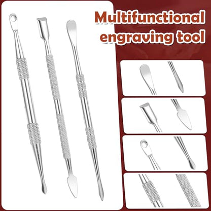 Piriuuo Wax Carving Tools Set, Stainless Steel Clay Sculpting Tools Double-Ended Pottery Carving Tools Wax Modeling Tools Dental Carvers Tools Wax Accessories Modeling Sculpting and Shaping(3 Styles) - size: 3 Style