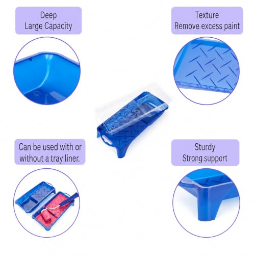 Bates- Paint Roller Kit, 25 pcs, Small Paint Roller Set with 2" Microfiber Sleeves & Frames, Trays with Liners and Foam Brushes for Small Touch Ups, Wall, Cabinet, House Painting Supplies