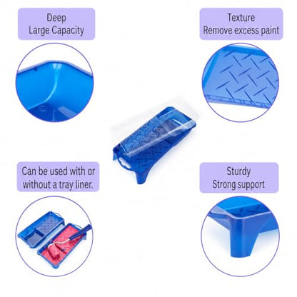 Bates- Paint Roller Kit, 25 pcs, Small Paint Roller Set with 2" Microfiber Sleeves & Frames, Trays with Liners and Foam Brushes for Small Touch Ups, Wall, Cabinet, House Painting Supplies