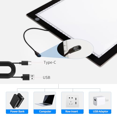 A4 Light Board for Diamond Painting - Tracing Light Box with Stand, Stepless Dimmable 3 Levels Brightness Light Pad, Ultra-Thin LED Light Pad for Weeding Vinyl, Drawing, Diamond Painting - style: A4 with Stand(Diamond painting kit)