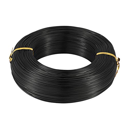 Fashewelry 918 Feet 0.5-0.6mm Aluminum Wire Black Bendable Metal Craft Wire for Beading Jewelry Craft Making - color: Round-22 Guage-Black