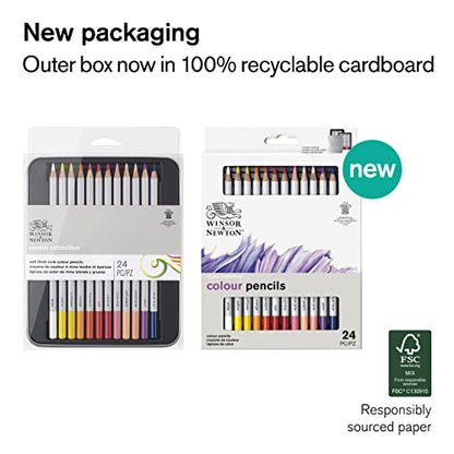Winsor & Newton Studio Collection, Color Pencils, Set of 24 - style: 24 Color Pencils