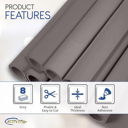 Gray EVA Foam Sheets, 6 x 9 Inch, 2mm Thick – Foam Paper for DIY Arts and Crafts, School Projects, and More – 8 Pack - color: Grey