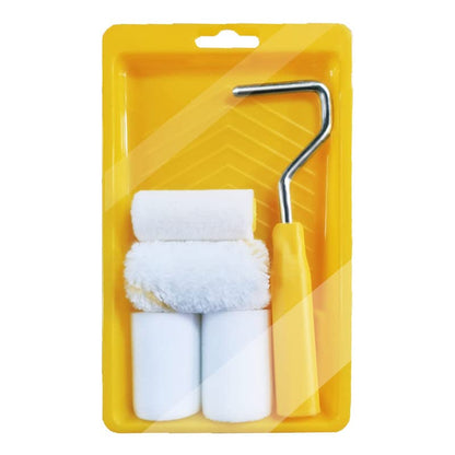 RZJZGZ Mini Foam Paint Roller Painting Decorating Touch Up Trim Kit 2 inch Small Paint Roller Tray Set with High-Density Foam Roller Covers, Mini Wool Brush,2" Paint Frame, Pack of 6