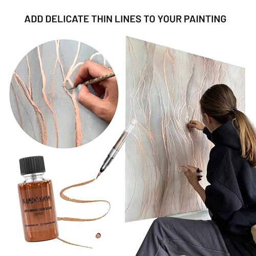 KAMENSKAYA Rich Gold Leaf Paint, Liquid Gilding Paint, 0.68 fl oz | Liquid Leaf Paint with Natural Metallic Pigment, Strong Shine, One-Coat Coverage, Built-In Brush – Made in EU - color: Rich Gold, size: 0.68 Fl Oz (Pack of 1)
