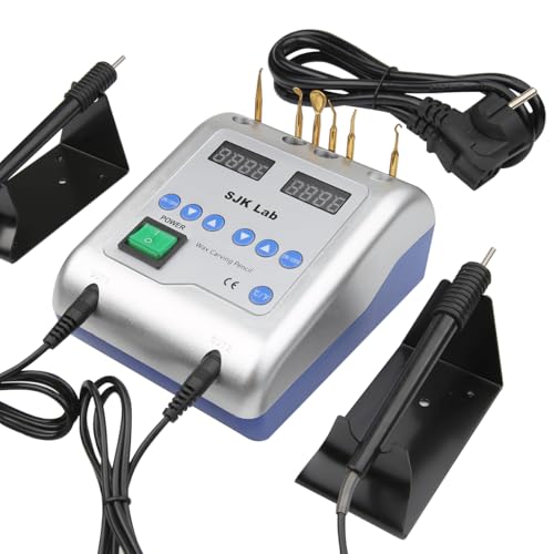 Dental Electric Wax Carver with Dual-Pen & 6 Wax Tips | Multi-Purpose Wax Carving Instrument for Waxing, Jewelry Wax Work，Dental Lab Equipment