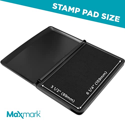 MaxMark Large Premium Black Ink Stamp Pad - 3.5" x 6.25" - Quality Felt Pad - color: Black, size: 3.5" x 6.25"