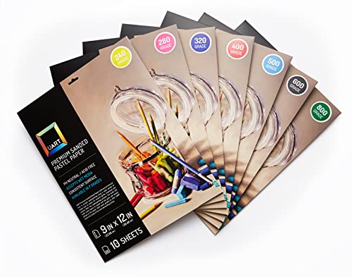 Uart Sanded Pastel Art Paper, Off-White, 9" x 12" Paper, Grit #320, 10 Sheet Pack - color: Grade 320, size: 9" x 12"