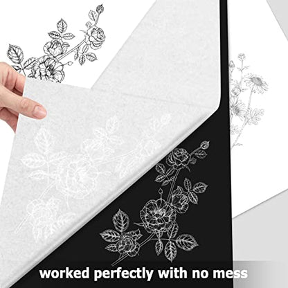PSLER White Carbon Paper for Tracing - 30pcs Graphite Transfer Paper, A4 | Use with Tracing Paper, Carbon Copy Paper for Drawing Patterns on Wood, Canvas, Fabric, Artist Lettering & Sketching - color: white